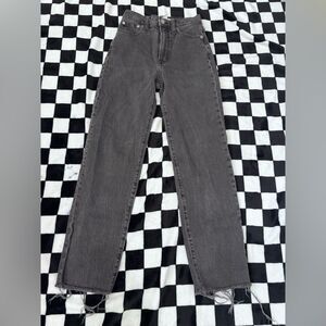 Madewell The Perfect Vintage Straight leg Jean crop raw hem washed black 27